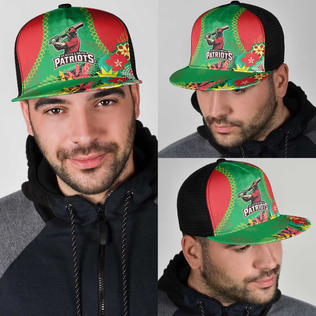 Caribbean Cricket St Kitts and Nevis Mesh Trucker Cap Two Islands One Fire Patriots Crown 2025 - Green - Wonder Print Shop