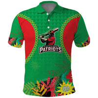 Custom Caribbean Cricket St Kitts and Nevis Polo Shirt Two Islands One Fire Patriots Crown 2025 - Green - Wonder Print Shop