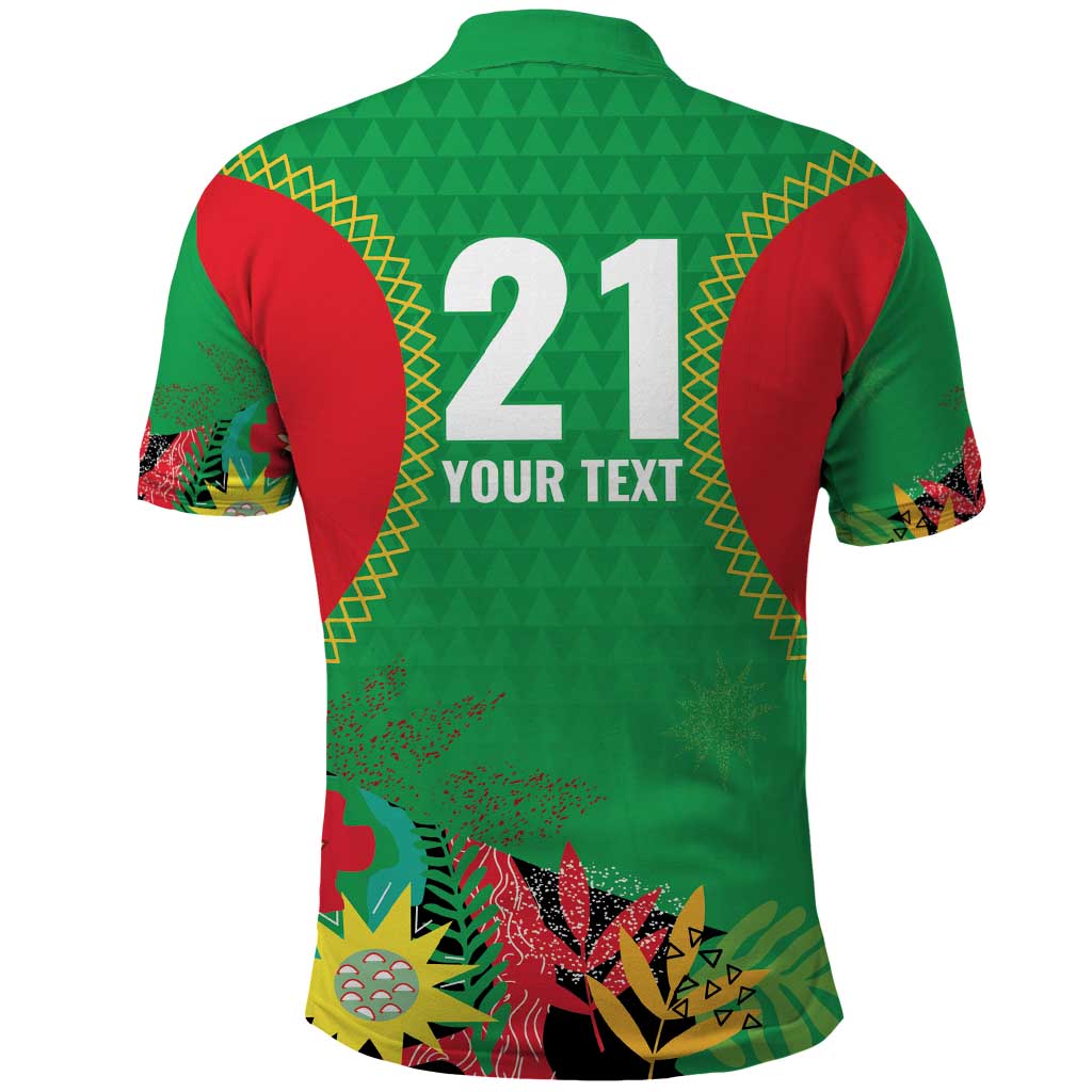 Custom Caribbean Cricket St Kitts and Nevis Polo Shirt Two Islands One Fire Patriots Crown 2025 - Green - Wonder Print Shop