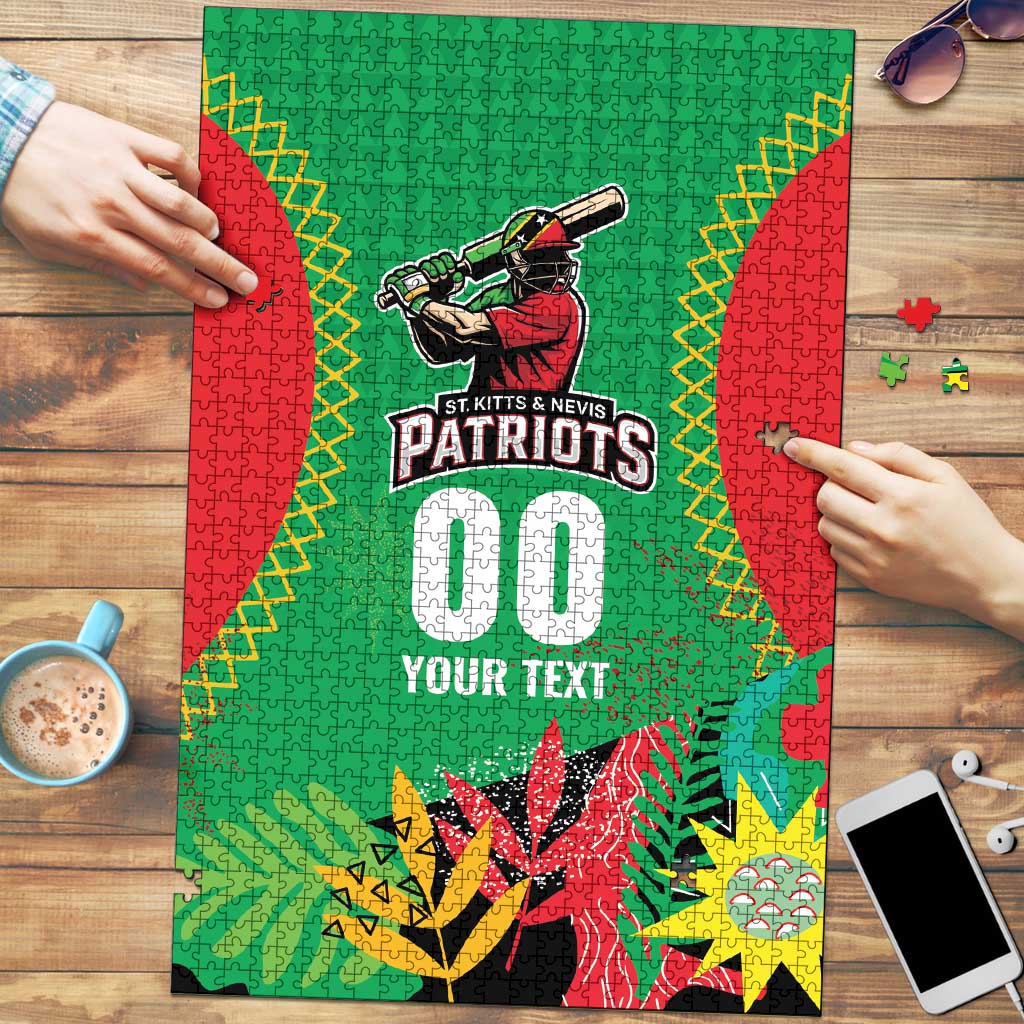 Custom Caribbean Cricket St Kitts and Nevis Puzzle Two Islands One Fire Patriots Crown 2025 - Green - Wonder Print Shop