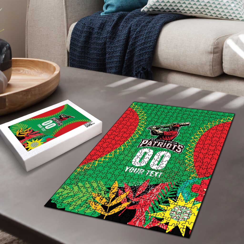 Custom Caribbean Cricket St Kitts and Nevis Puzzle Two Islands One Fire Patriots Crown 2025 - Green - Wonder Print Shop