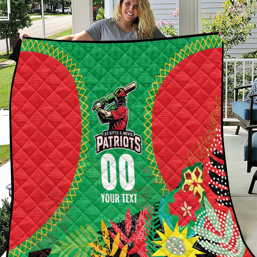 Custom Caribbean Cricket St Kitts and Nevis Quilt Two Islands One Fire Patriots Crown 2025 - Green - Wonder Print Shop
