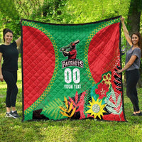 Custom Caribbean Cricket St Kitts and Nevis Quilt Two Islands One Fire Patriots Crown 2025 - Green - Wonder Print Shop