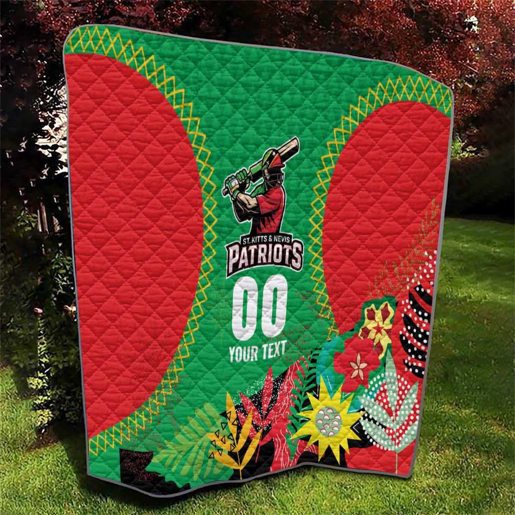 Custom Caribbean Cricket St Kitts and Nevis Quilt Two Islands One Fire Patriots Crown 2025 - Green - Wonder Print Shop