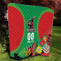 Custom Caribbean Cricket St Kitts and Nevis Quilt Two Islands One Fire Patriots Crown 2025 - Green - Wonder Print Shop