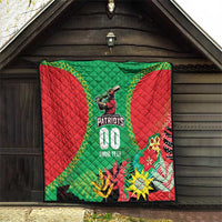 Custom Caribbean Cricket St Kitts and Nevis Quilt Two Islands One Fire Patriots Crown 2025 - Green - Wonder Print Shop