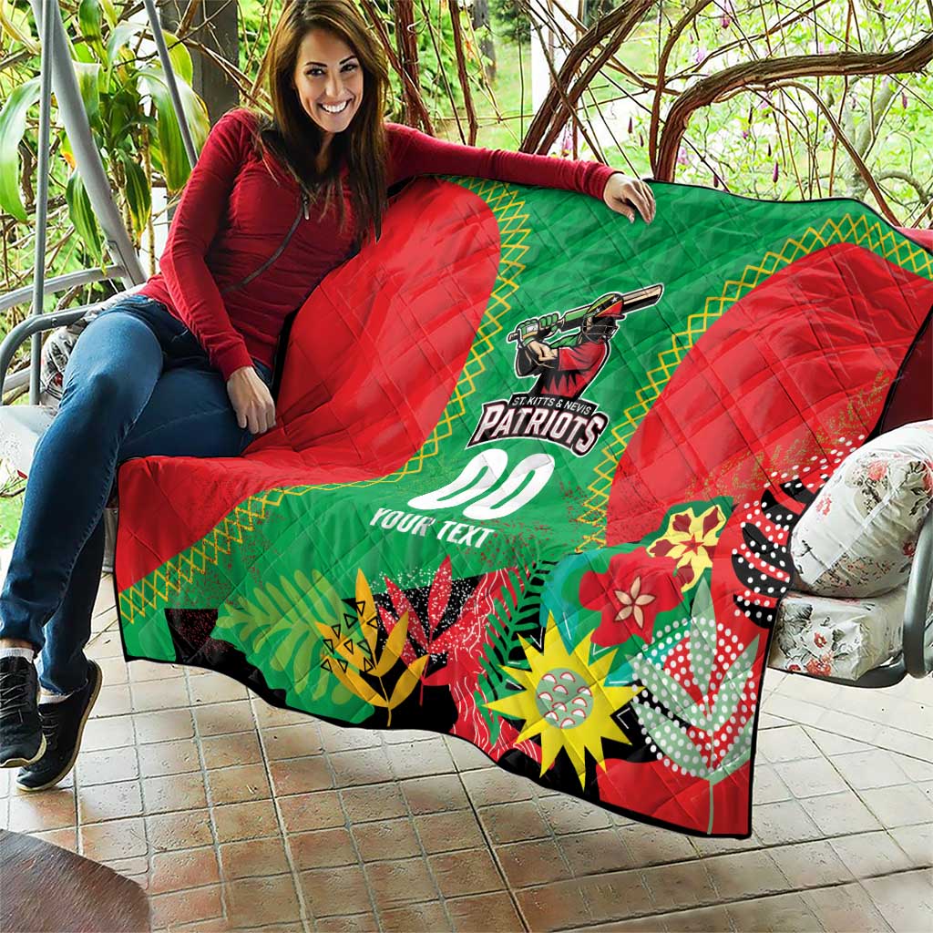 Custom Caribbean Cricket St Kitts and Nevis Quilt Two Islands One Fire Patriots Crown 2025 - Green - Wonder Print Shop
