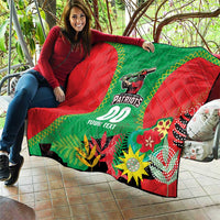 Custom Caribbean Cricket St Kitts and Nevis Quilt Two Islands One Fire Patriots Crown 2025 - Green - Wonder Print Shop