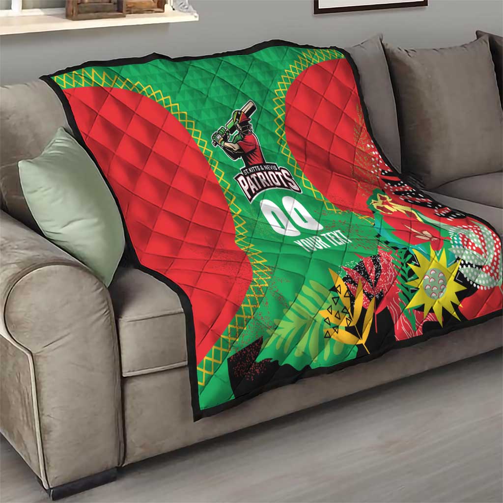 Custom Caribbean Cricket St Kitts and Nevis Quilt Two Islands One Fire Patriots Crown 2025 - Green - Wonder Print Shop