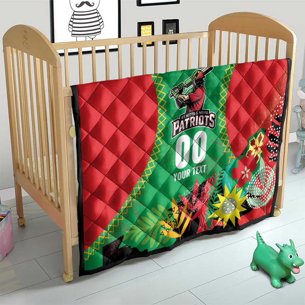 Custom Caribbean Cricket St Kitts and Nevis Quilt Two Islands One Fire Patriots Crown 2025 - Green - Wonder Print Shop