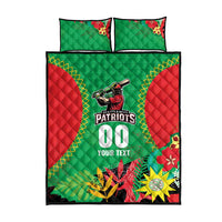 Custom Caribbean Cricket St Kitts and Nevis Quilt Bed Set Two Islands One Fire Patriots Crown 2025 - Green - Wonder Print Shop