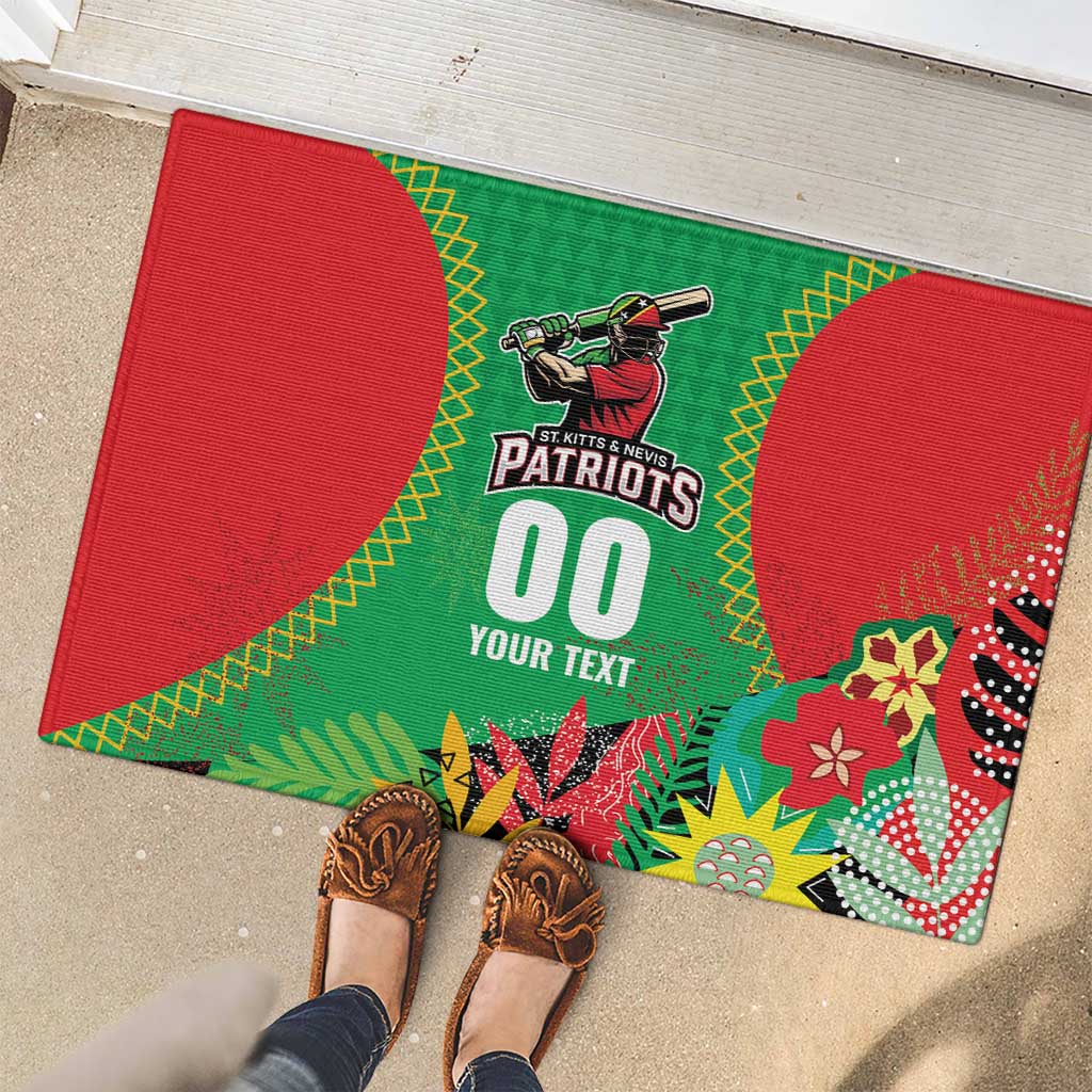 Custom Caribbean Cricket St Kitts and Nevis Rubber Doormat Two Islands One Fire Patriots Crown 2025 - Green - Wonder Print Shop