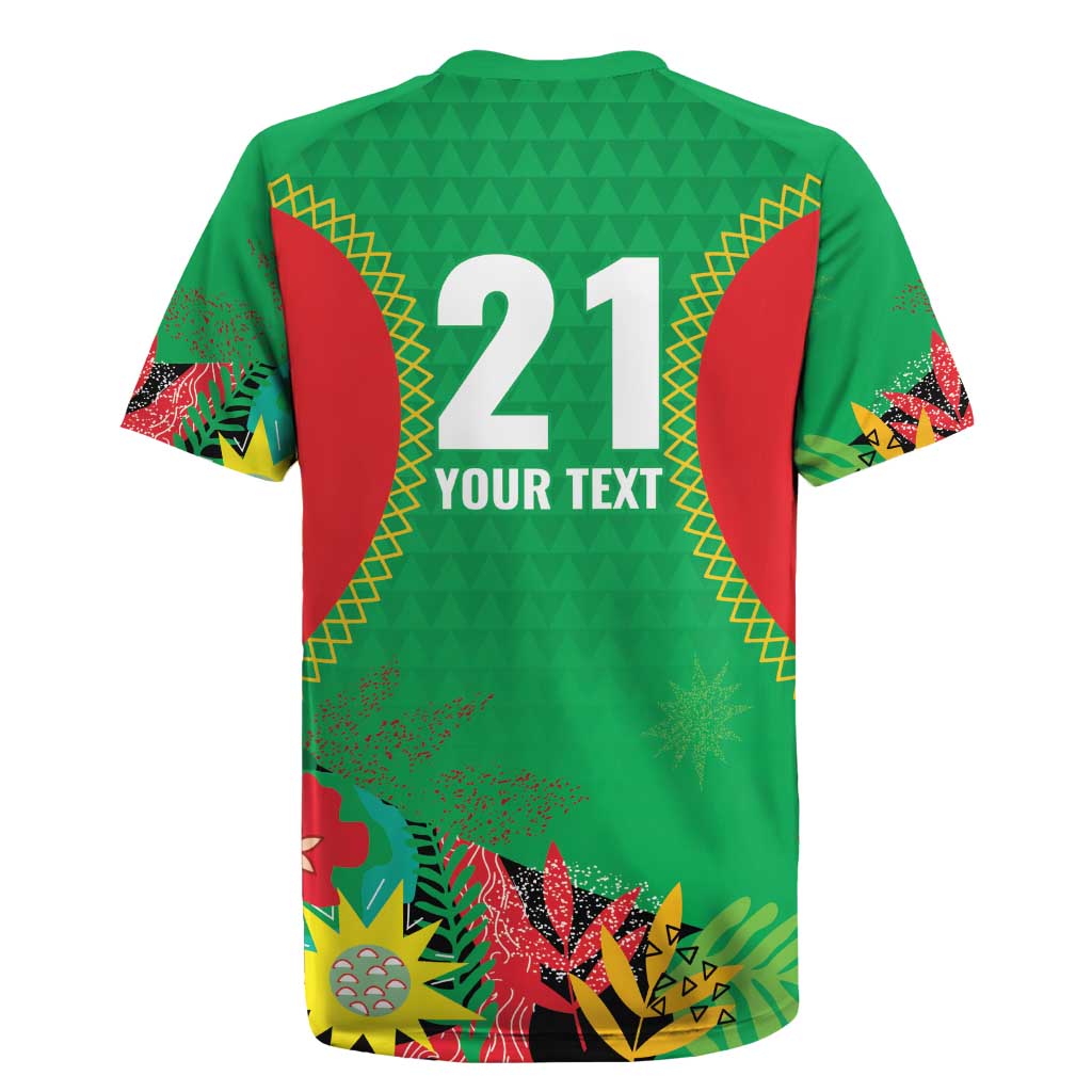 Custom Caribbean Cricket St Kitts and Nevis Rugby Jersey Two Islands One Fire Patriots Crown 2025 - Green - Wonder Print Shop