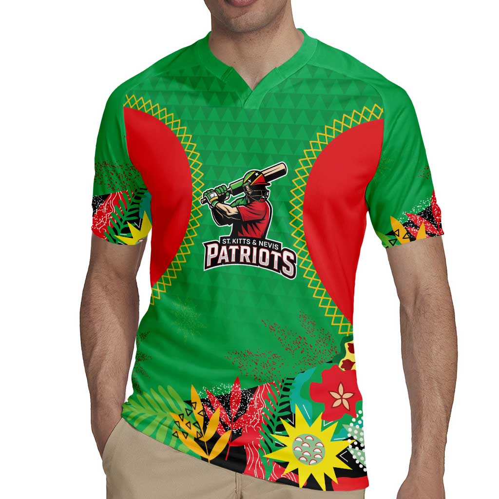 Custom Caribbean Cricket St Kitts and Nevis Rugby Jersey Two Islands One Fire Patriots Crown 2025 - Green - Wonder Print Shop