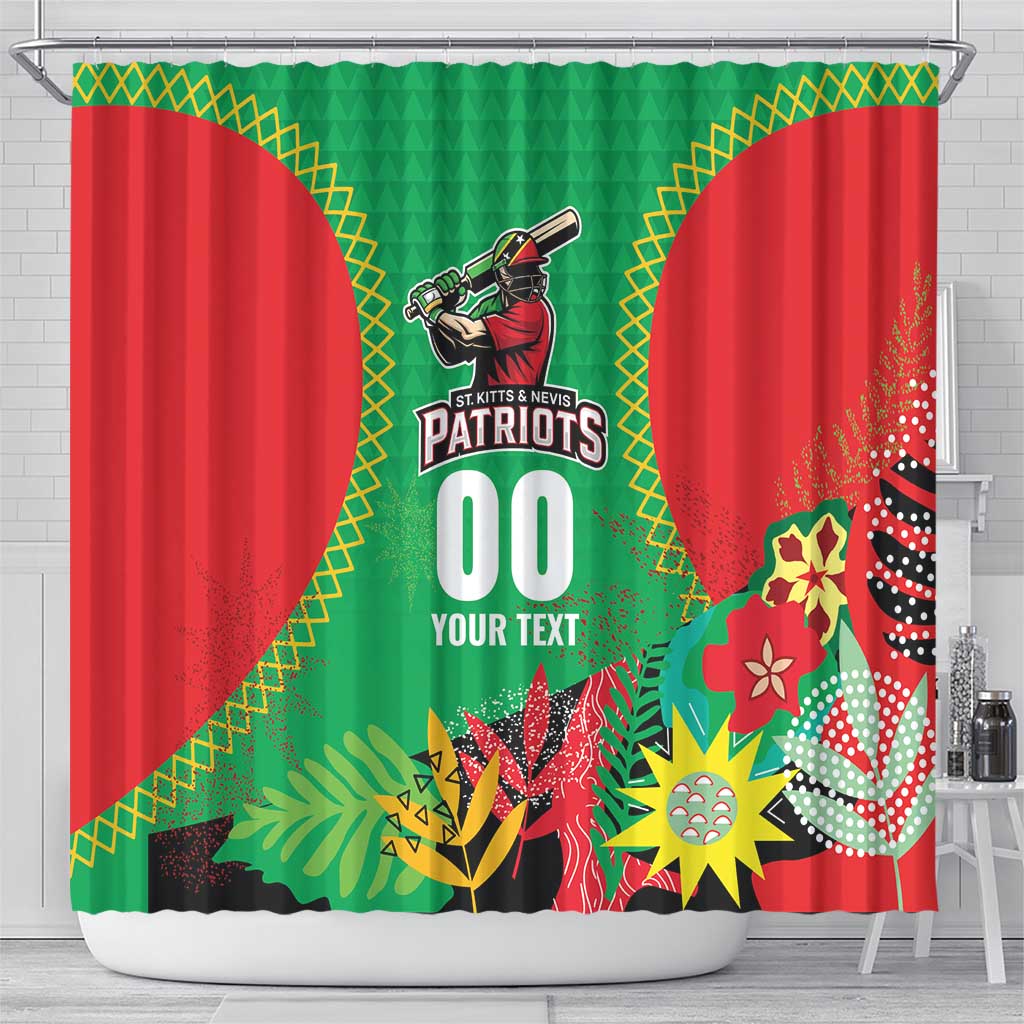 Custom Caribbean Cricket St Kitts and Nevis Shower Curtain Two Islands One Fire Patriots Crown 2025 - Green - Wonder Print Shop