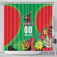 Custom Caribbean Cricket St Kitts and Nevis Shower Curtain Two Islands One Fire Patriots Crown 2025 - Green - Wonder Print Shop