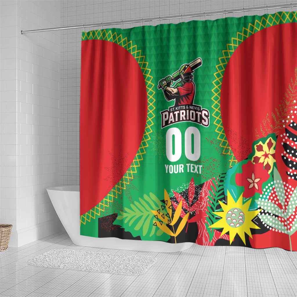 Custom Caribbean Cricket St Kitts and Nevis Shower Curtain Two Islands One Fire Patriots Crown 2025 - Green - Wonder Print Shop