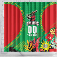 Custom Caribbean Cricket St Kitts and Nevis Shower Curtain Two Islands One Fire Patriots Crown 2025 - Green - Wonder Print Shop