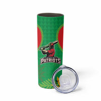 Custom Caribbean Cricket St Kitts and Nevis Skinny Tumbler Two Islands One Fire Patriots Crown 2025 - Green - Wonder Print Shop