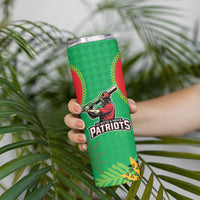 Custom Caribbean Cricket St Kitts and Nevis Skinny Tumbler Two Islands One Fire Patriots Crown 2025 - Green - Wonder Print Shop