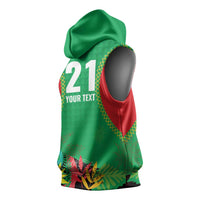 Custom Caribbean Cricket St Kitts and Nevis Sleeveless Hoodie Two Islands One Fire Patriots Crown 2025 - Green - Wonder Print Shop