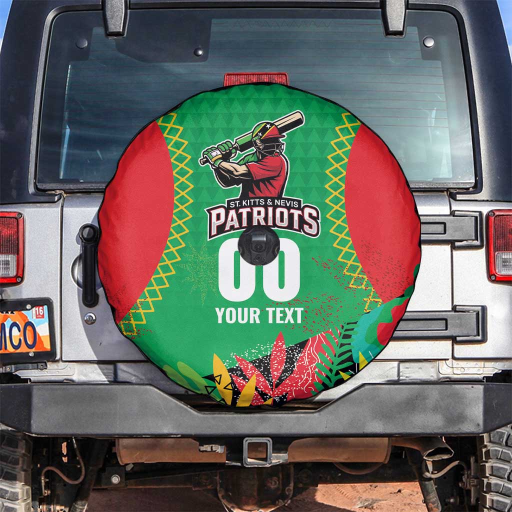 Custom Caribbean Cricket St Kitts and Nevis Spare Tire Cover Two Islands One Fire Patriots Crown 2025 - Green - Wonder Print Shop