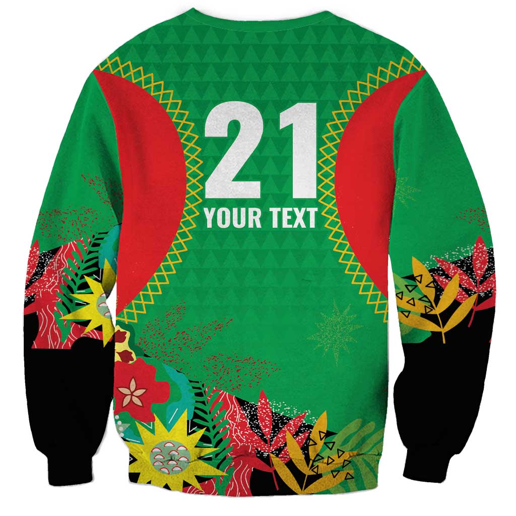 Custom Caribbean Cricket St Kitts and Nevis Sweatshirt Two Islands One Fire Patriots Crown 2025 - Green - Wonder Print Shop