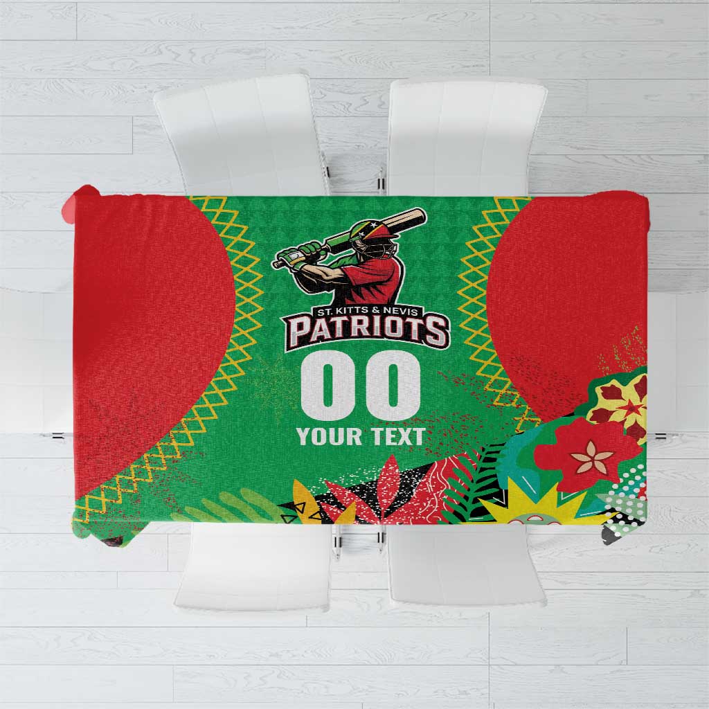 Custom Caribbean Cricket St Kitts and Nevis Tablecloth Two Islands One Fire Patriots Crown 2025 - Green - Wonder Print Shop