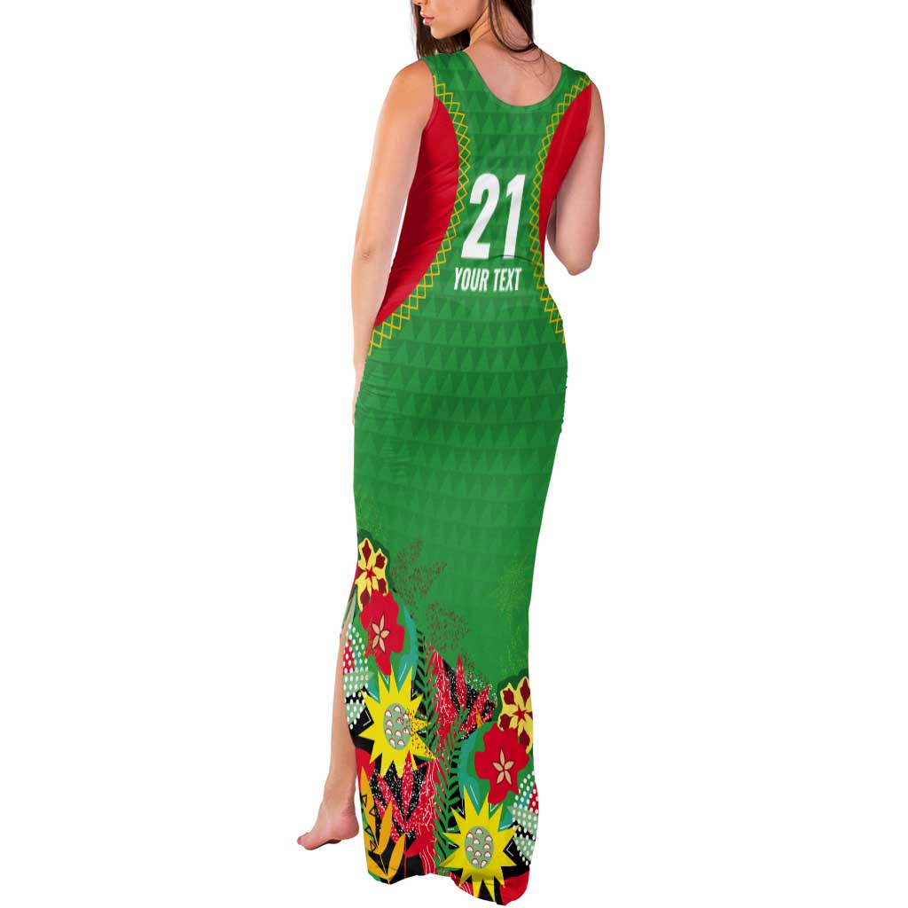 Custom Caribbean Cricket St Kitts and Nevis Tank Maxi Dress Two Islands One Fire Patriots Crown 2025 - Green - Wonder Print Shop
