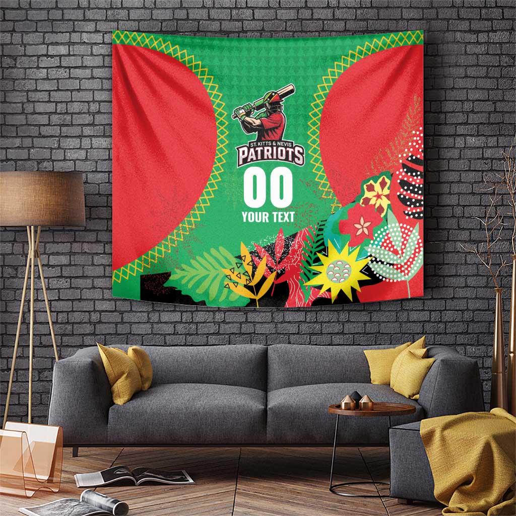 Custom Caribbean Cricket St Kitts and Nevis Tapestry Two Islands One Fire Patriots Crown 2025 - Green - Wonder Print Shop