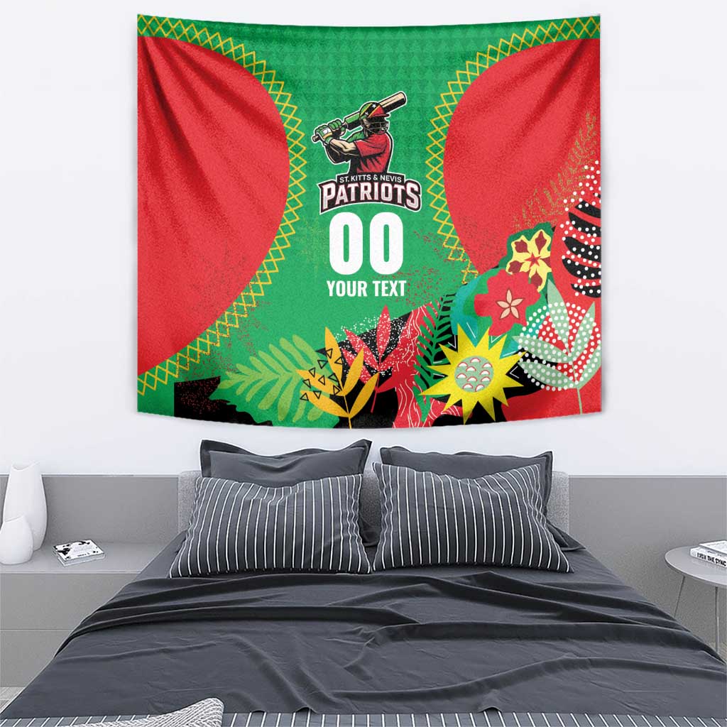 Custom Caribbean Cricket St Kitts and Nevis Tapestry Two Islands One Fire Patriots Crown 2025 - Green - Wonder Print Shop