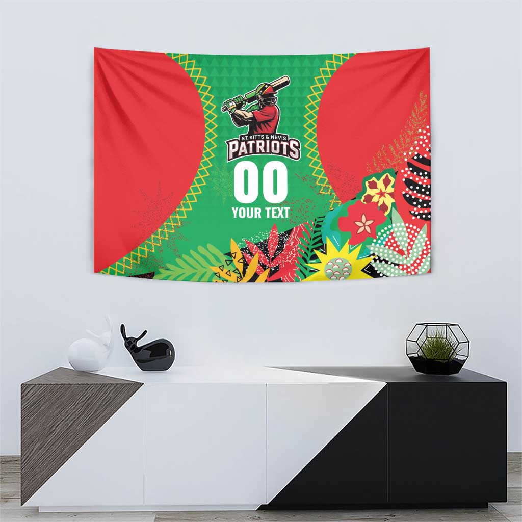 Custom Caribbean Cricket St Kitts and Nevis Tapestry Two Islands One Fire Patriots Crown 2025 - Green - Wonder Print Shop