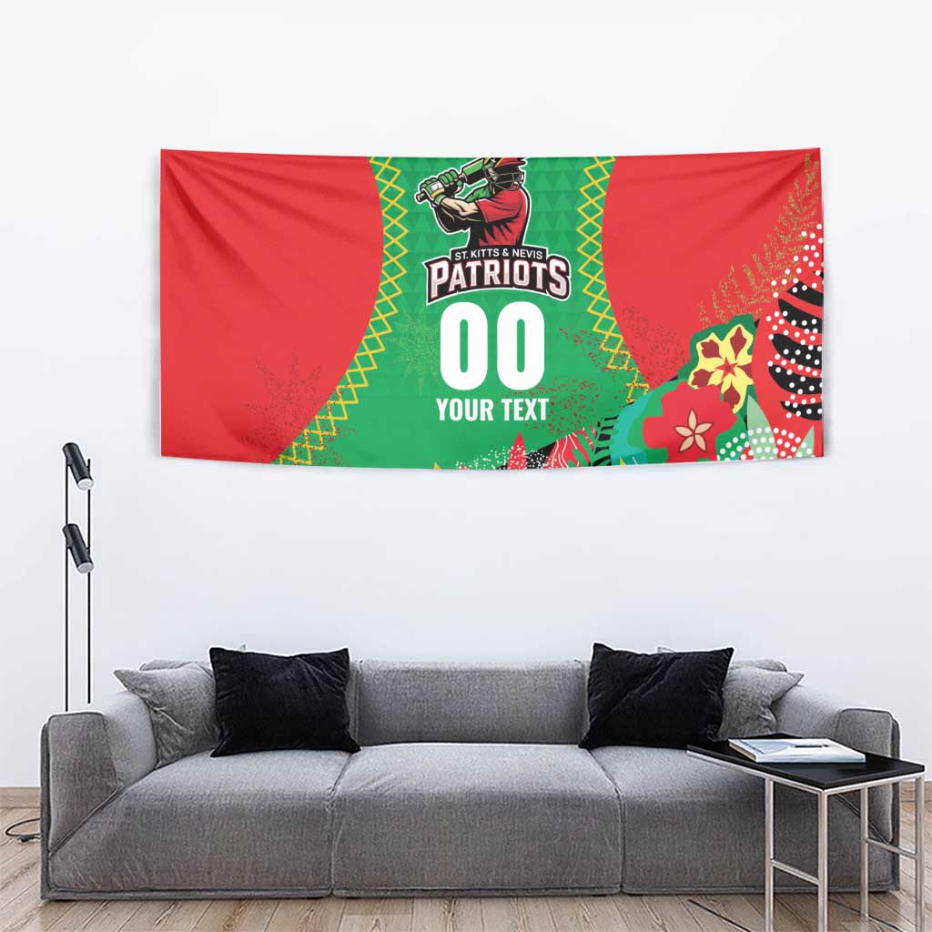 Custom Caribbean Cricket St Kitts and Nevis Tapestry Two Islands One Fire Patriots Crown 2025 - Green - Wonder Print Shop