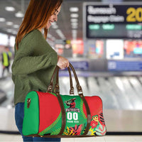 Custom Caribbean Cricket St Kitts and Nevis Travel Bag Two Islands One Fire Patriots Crown 2025 - Green - Wonder Print Shop