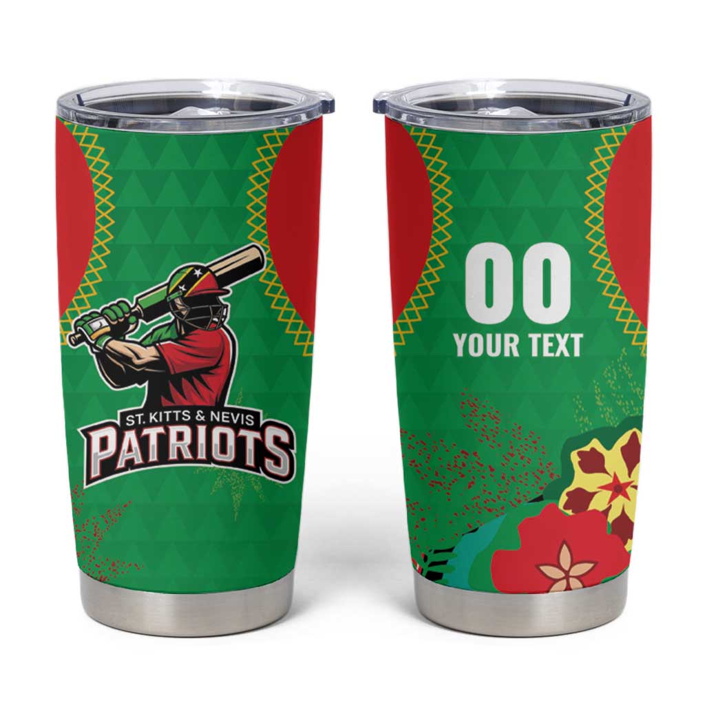 Custom Caribbean Cricket St Kitts and Nevis Tumbler Cup Two Islands One Fire Patriots Crown 2025 - Green - Wonder Print Shop