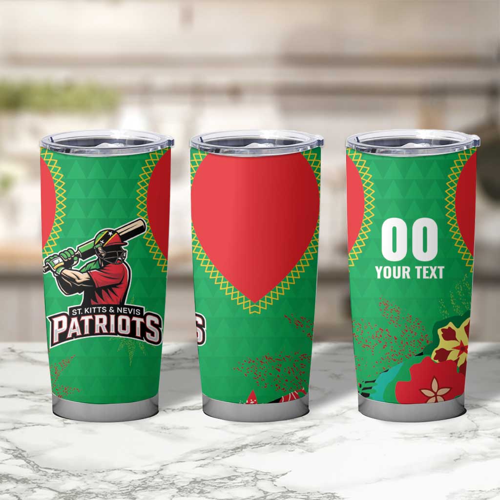 Custom Caribbean Cricket St Kitts and Nevis Tumbler Cup Two Islands One Fire Patriots Crown 2025 - Green - Wonder Print Shop