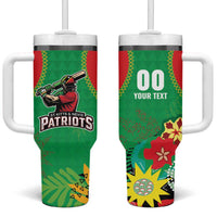 Custom Caribbean Cricket St Kitts and Nevis Tumbler With Handle Two Islands One Fire Patriots Crown 2025 - Green - Wonder Print Shop