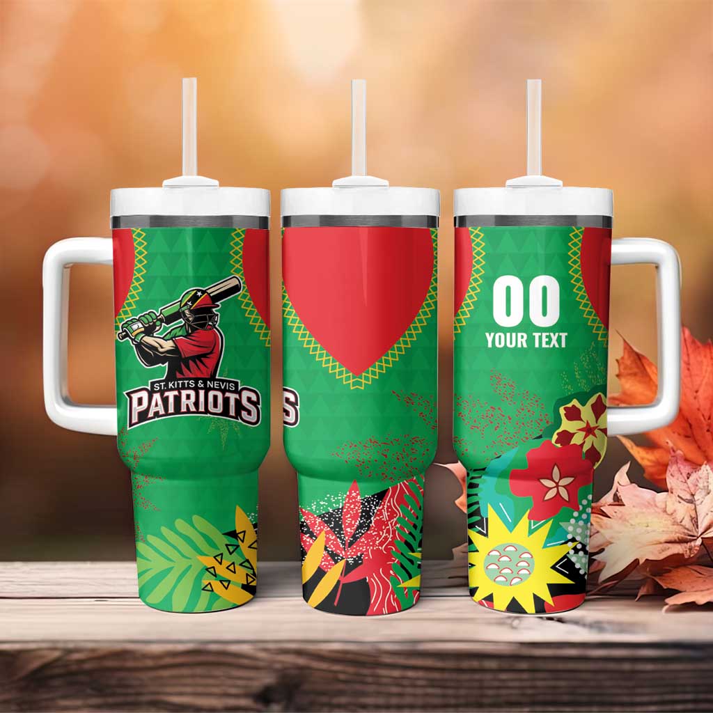 Custom Caribbean Cricket St Kitts and Nevis Tumbler With Handle Two Islands One Fire Patriots Crown 2025 - Green - Wonder Print Shop