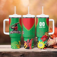 Custom Caribbean Cricket St Kitts and Nevis Tumbler With Handle Two Islands One Fire Patriots Crown 2025 - Green - Wonder Print Shop