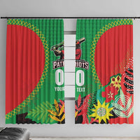 Custom Caribbean Cricket St Kitts and Nevis Window Curtain Two Islands One Fire Patriots Crown 2025 - Green - Wonder Print Shop