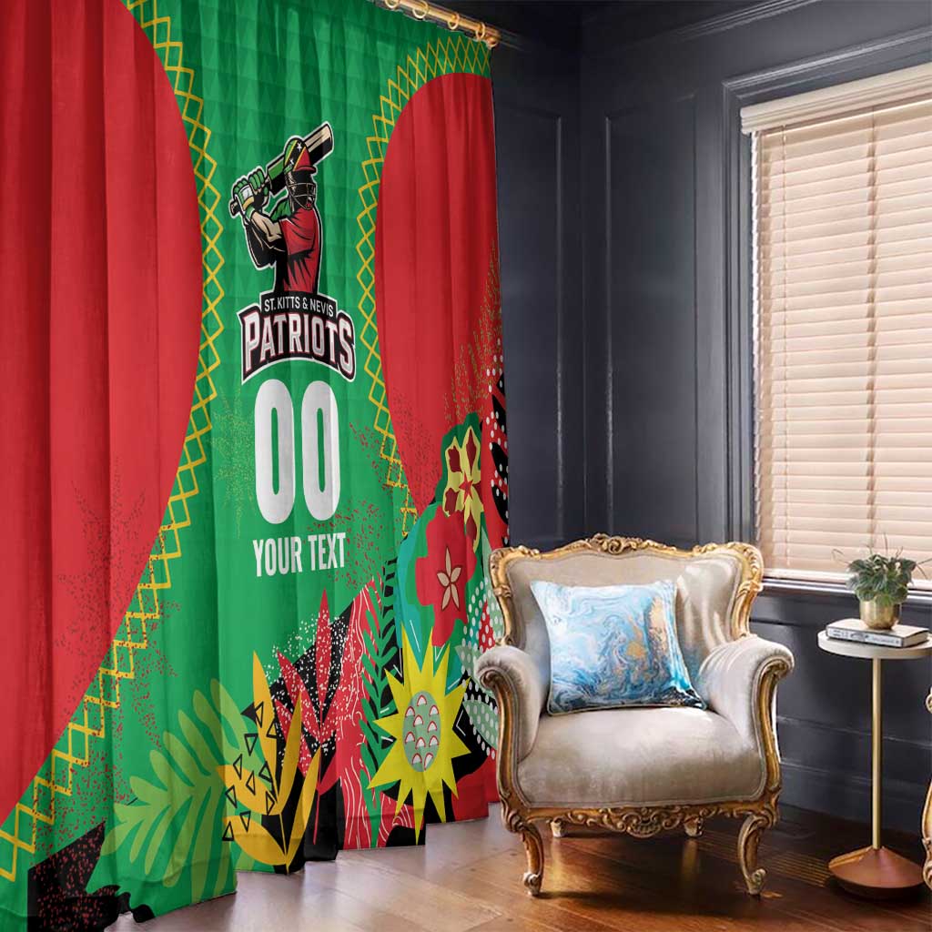 Custom Caribbean Cricket St Kitts and Nevis Window Curtain Two Islands One Fire Patriots Crown 2025 - Green - Wonder Print Shop