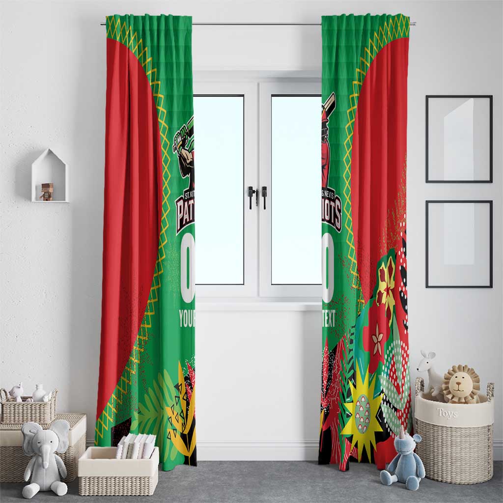Custom Caribbean Cricket St Kitts and Nevis Window Curtain Two Islands One Fire Patriots Crown 2025 - Green - Wonder Print Shop