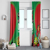Custom Caribbean Cricket St Kitts and Nevis Window Curtain Two Islands One Fire Patriots Crown 2025 - Green - Wonder Print Shop