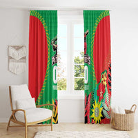 Custom Caribbean Cricket St Kitts and Nevis Window Curtain Two Islands One Fire Patriots Crown 2025 - Green - Wonder Print Shop