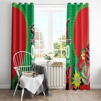 Custom Caribbean Cricket St Kitts and Nevis Window Curtain Two Islands One Fire Patriots Crown 2025 - Green - Wonder Print Shop