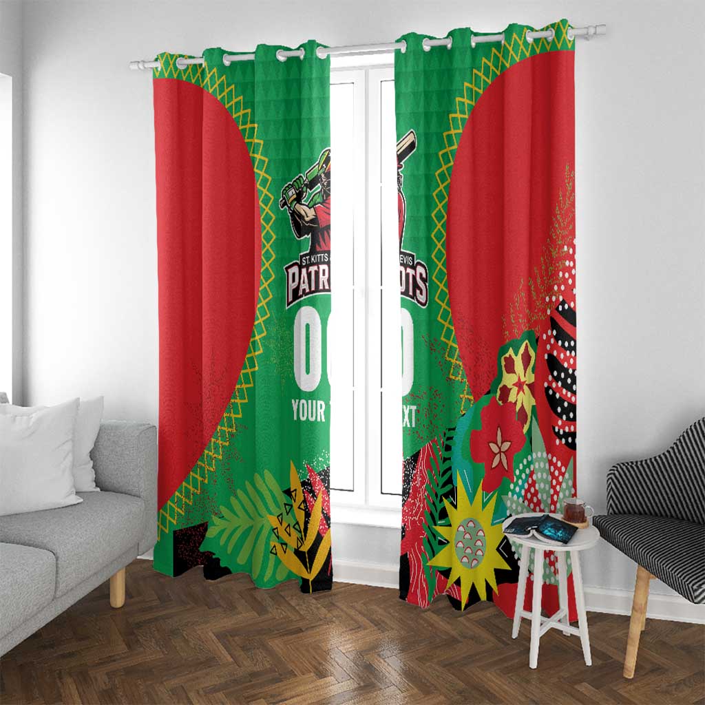 Custom Caribbean Cricket St Kitts and Nevis Window Curtain Two Islands One Fire Patriots Crown 2025 - Green - Wonder Print Shop