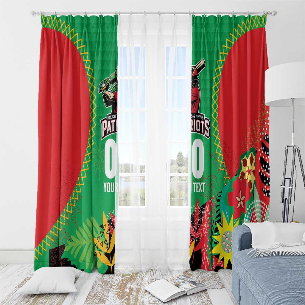 Custom Caribbean Cricket St Kitts and Nevis Window Curtain Two Islands One Fire Patriots Crown 2025 - Green - Wonder Print Shop