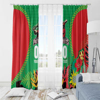 Custom Caribbean Cricket St Kitts and Nevis Window Curtain Two Islands One Fire Patriots Crown 2025 - Green - Wonder Print Shop