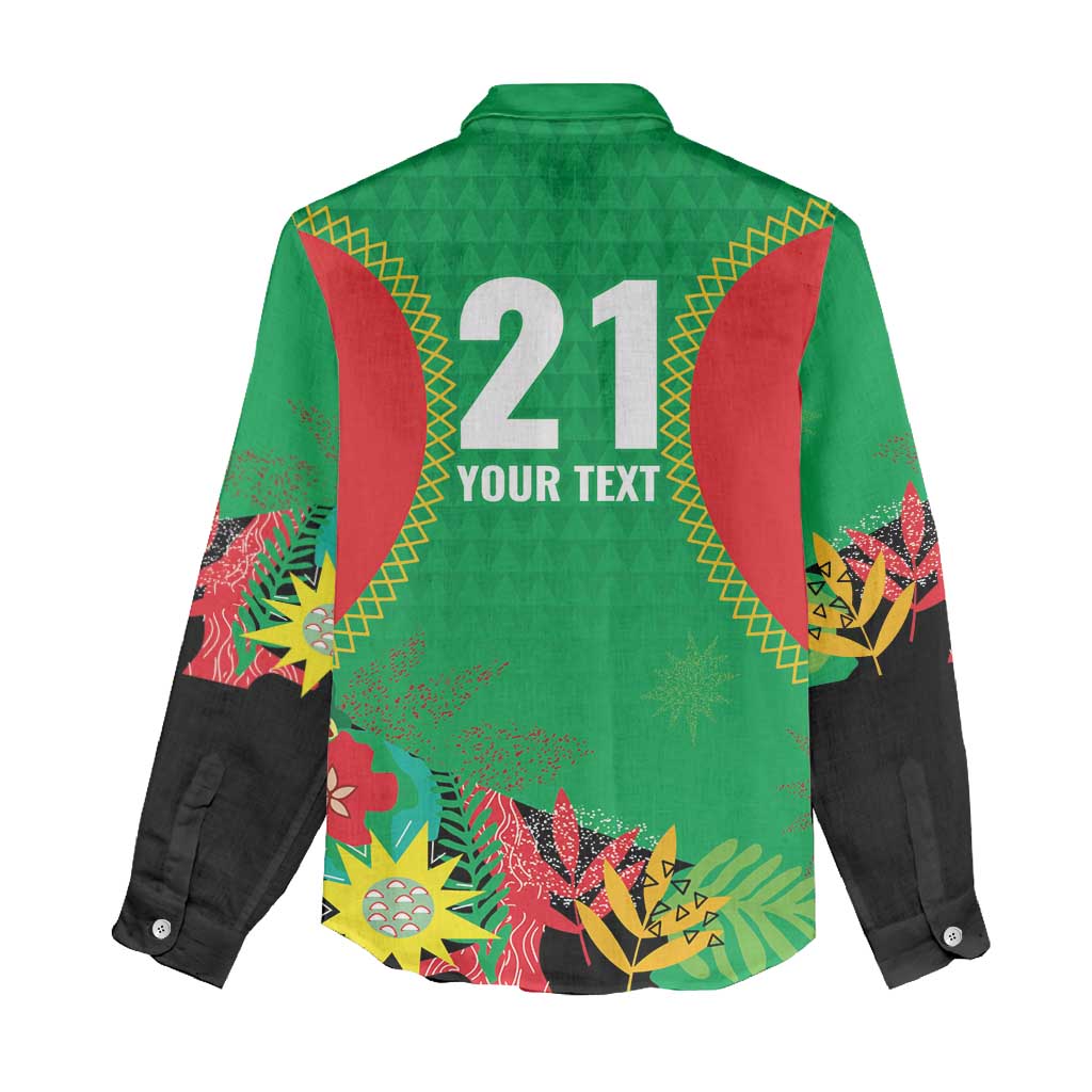 Custom Caribbean Cricket St Kitts and Nevis Women Casual Shirt Two Islands One Fire Patriots Crown 2025 - Green - Wonder Print Shop