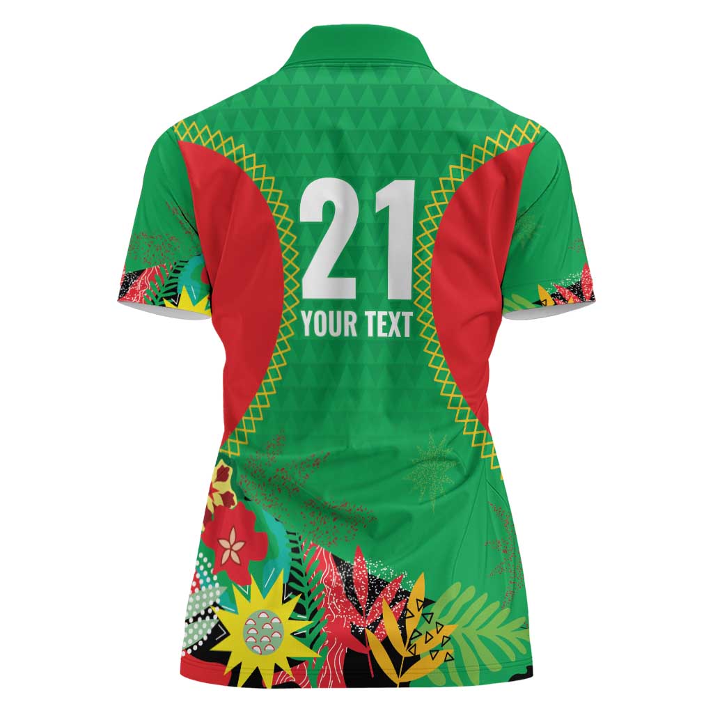 Custom Caribbean Cricket St Kitts and Nevis Women Polo Shirt Two Islands One Fire Patriots Crown 2025 - Green - Wonder Print Shop